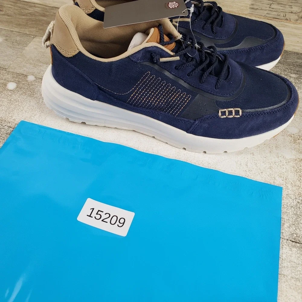 Hey Dude Sirocco Alta Craft Mens Shoes Sz 9 Navy Blue Suede Lace-Up Sneakers